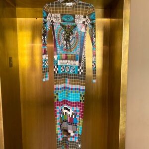 Jean Paul Gaultier Multicolor Mire Print Dress